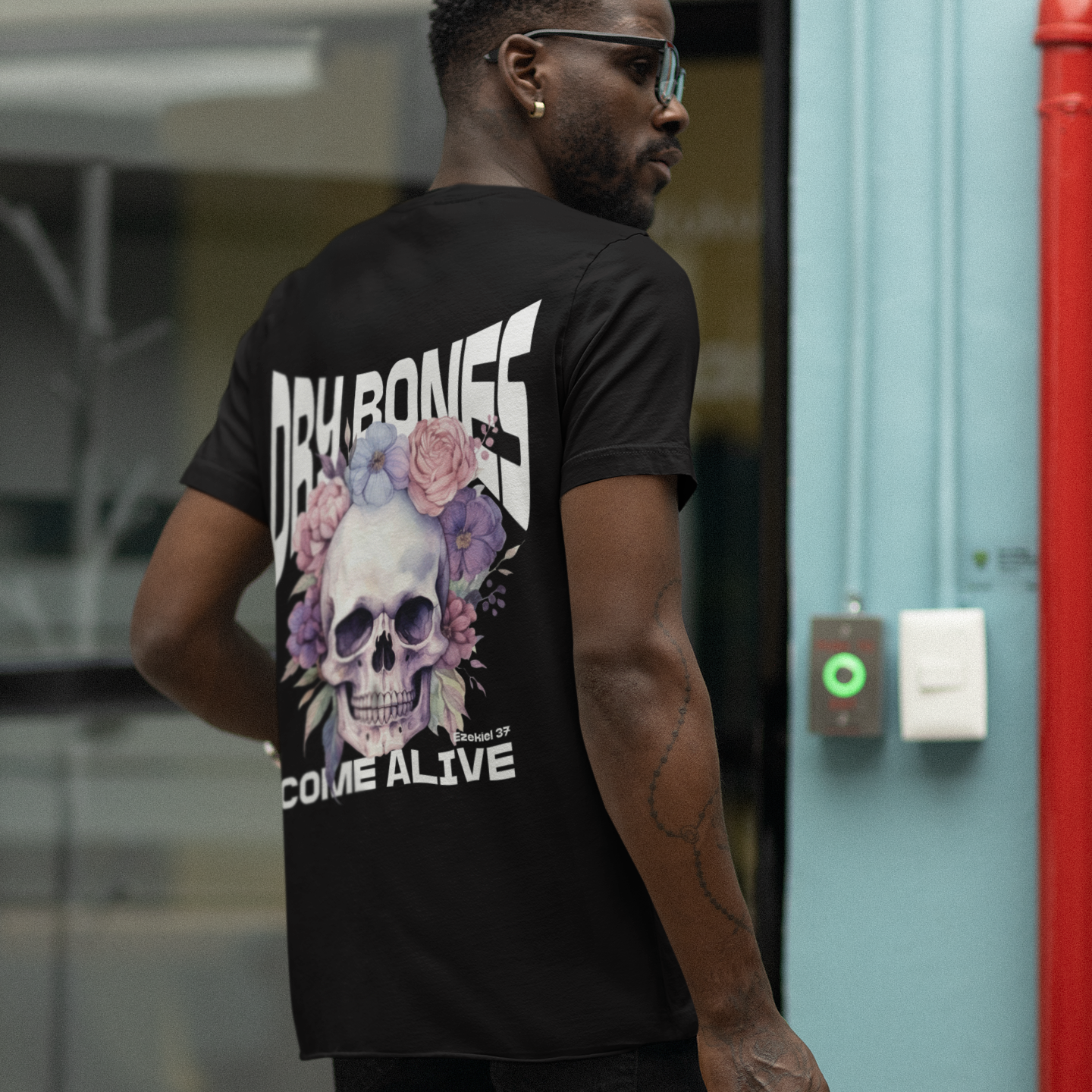 Dry Bones Come Alive, Ezekiel 37 Bible Verse Short Sleeve Tee, Christian Skull Tee, Funky Christian Apparel