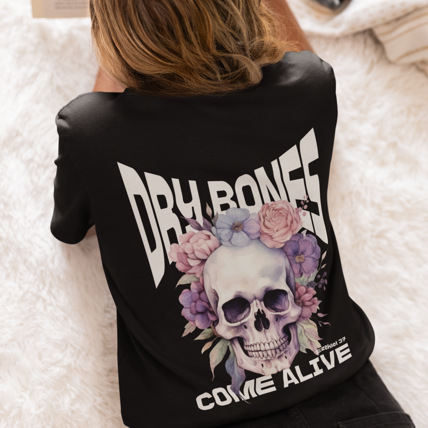 Dry Bones Come Alive, Ezekiel 37 Bible Verse Short Sleeve Tee, Christian Skull Tee, Funky Christian Apparel