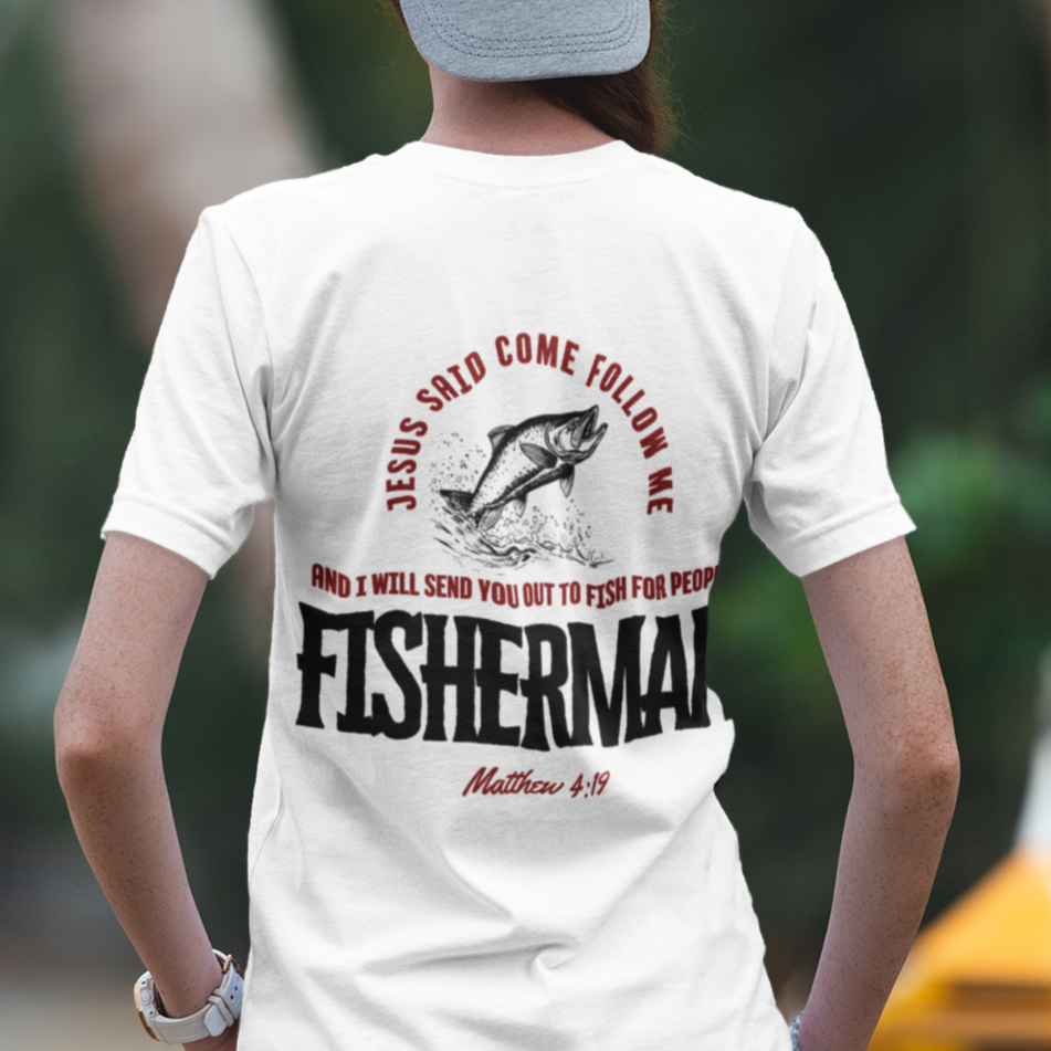 'Fisher Of Men' Fisherman Bible Verse Short Sleeve Jesus Tee