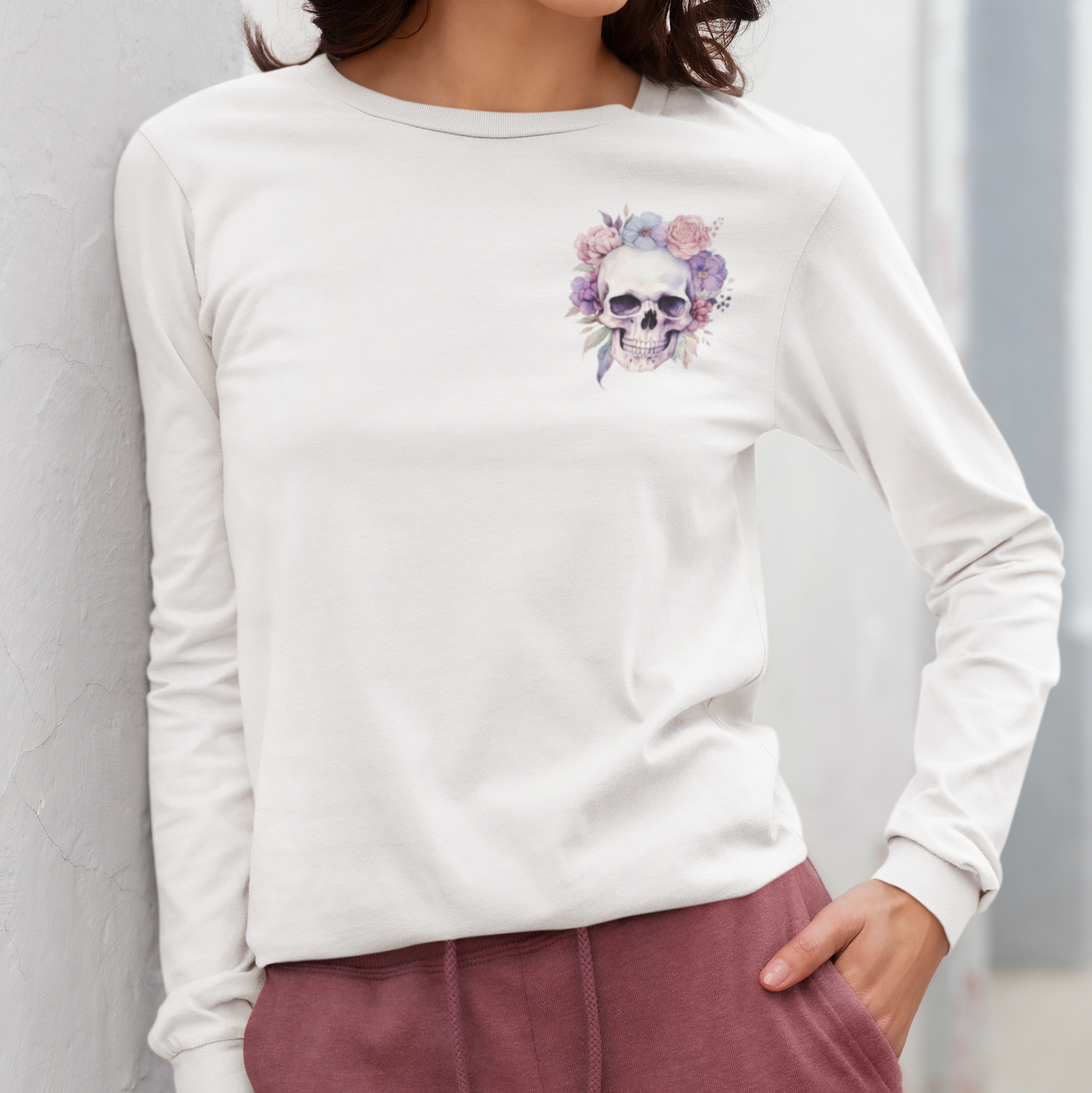 Dry Bones Come Alive Shirt Long Sleeve T-Shirt, Funky Skull And Flowers Christian Long Sleeve Tee