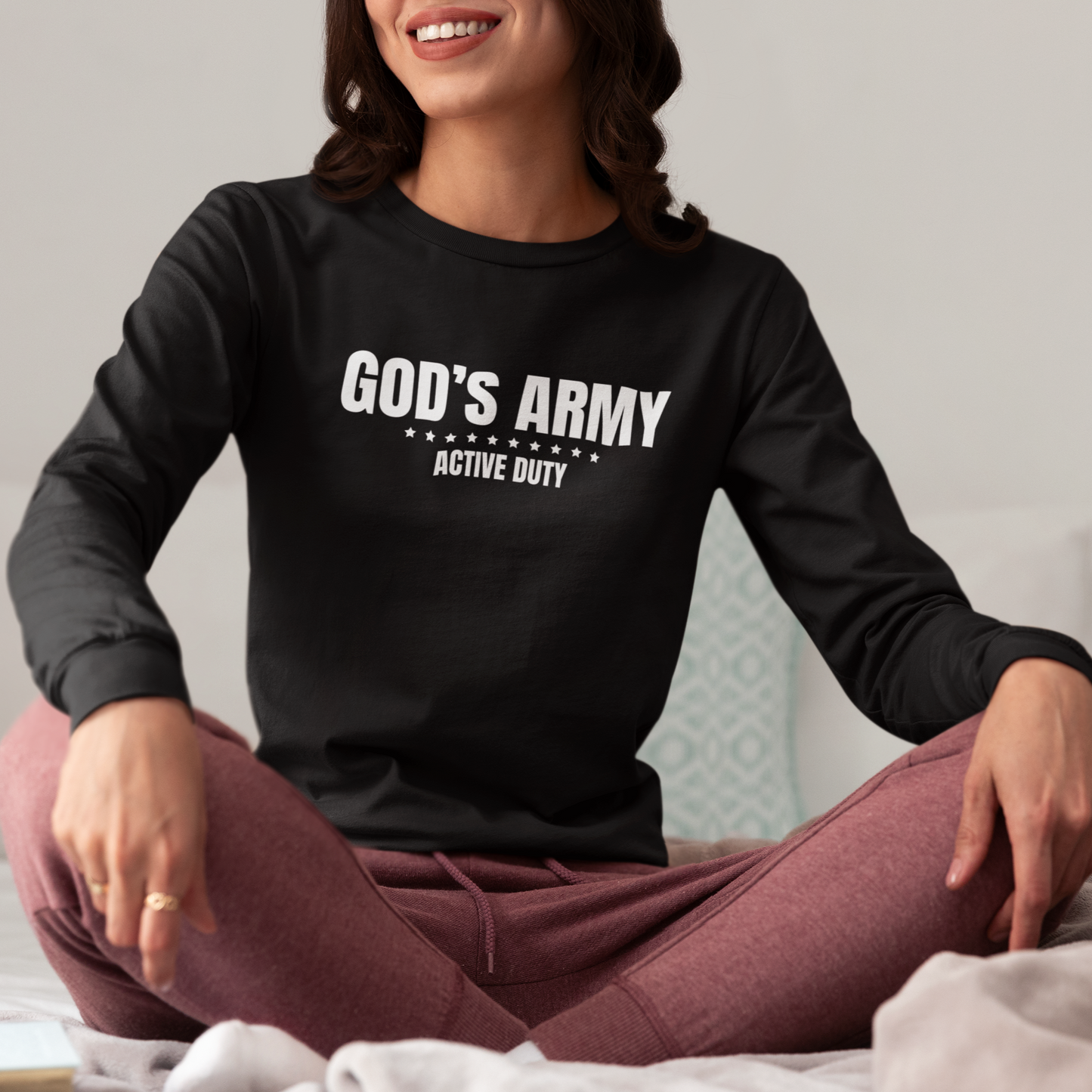 God's Army Active Duty Christian Long Sleeve Tee