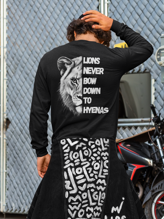 Christian Lion Long Sleeve. Lions Never Bow Down To Hyenas. Shirt For Men And Women. Lion of Judah Christian Long Sleeve T-Shirt. Christian Cross Shirt