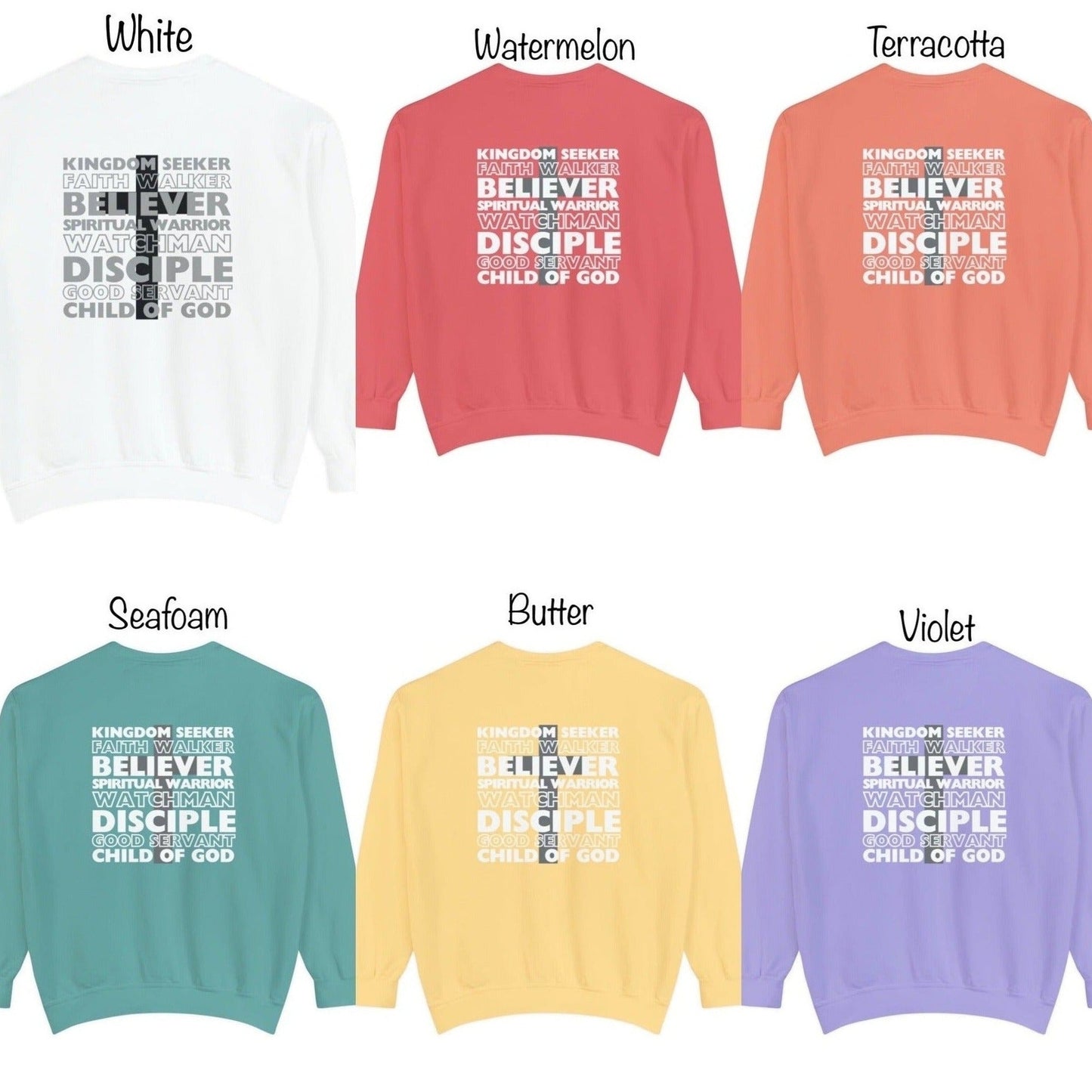 Child Of God Christian High Quality Unisex Sweatshirt. Believer Crewneck. Names For God's Children Comfort Colors Garment Dyed Sweatshirt. Faith Walker