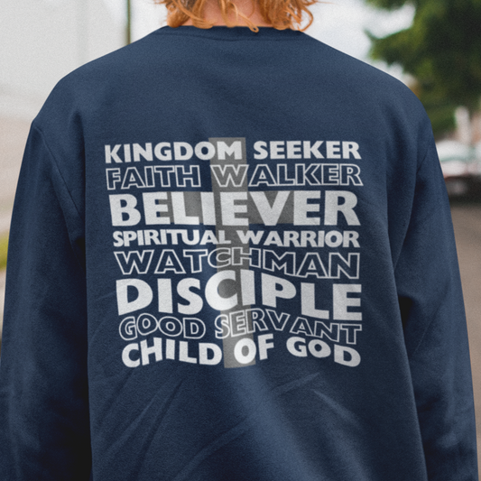 Child Of God Christian High Quality Unisex Sweatshirt. Believer Crewneck. Names For God's Children Comfort Colors Garment Dyed Sweatshirt. Faith Walker