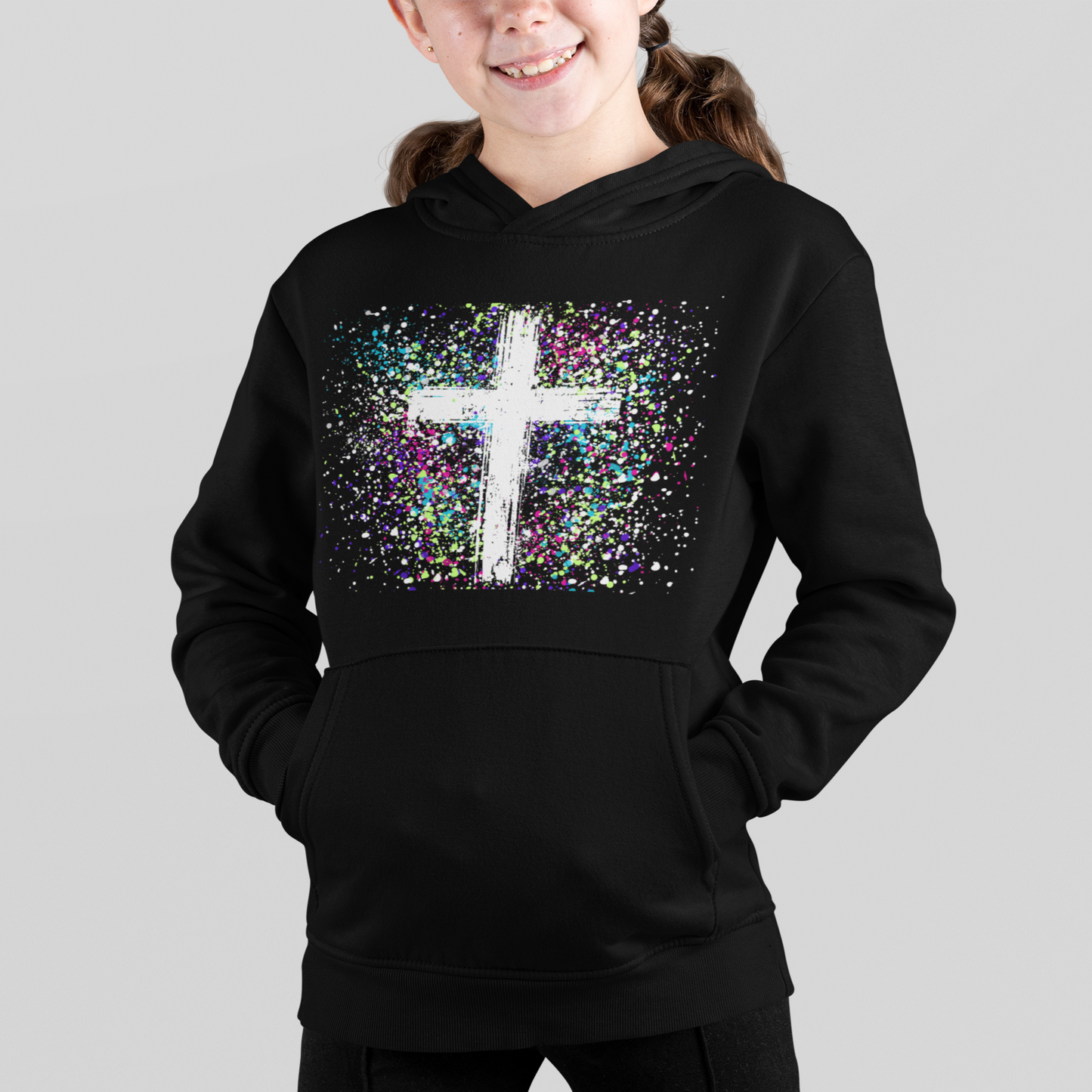 Kids Vibrant Cross Youth Hooded Sweatshirt