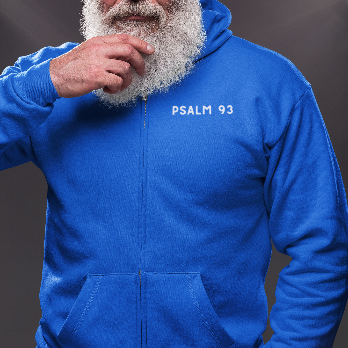 Psalm 93 "Mightier Than The Waves' Bible Verse Full Zip Hoodie | Christian Zip-Up Sweatshirt, Religious Gift, Faith-Based Clothing, Scripture Hoodie