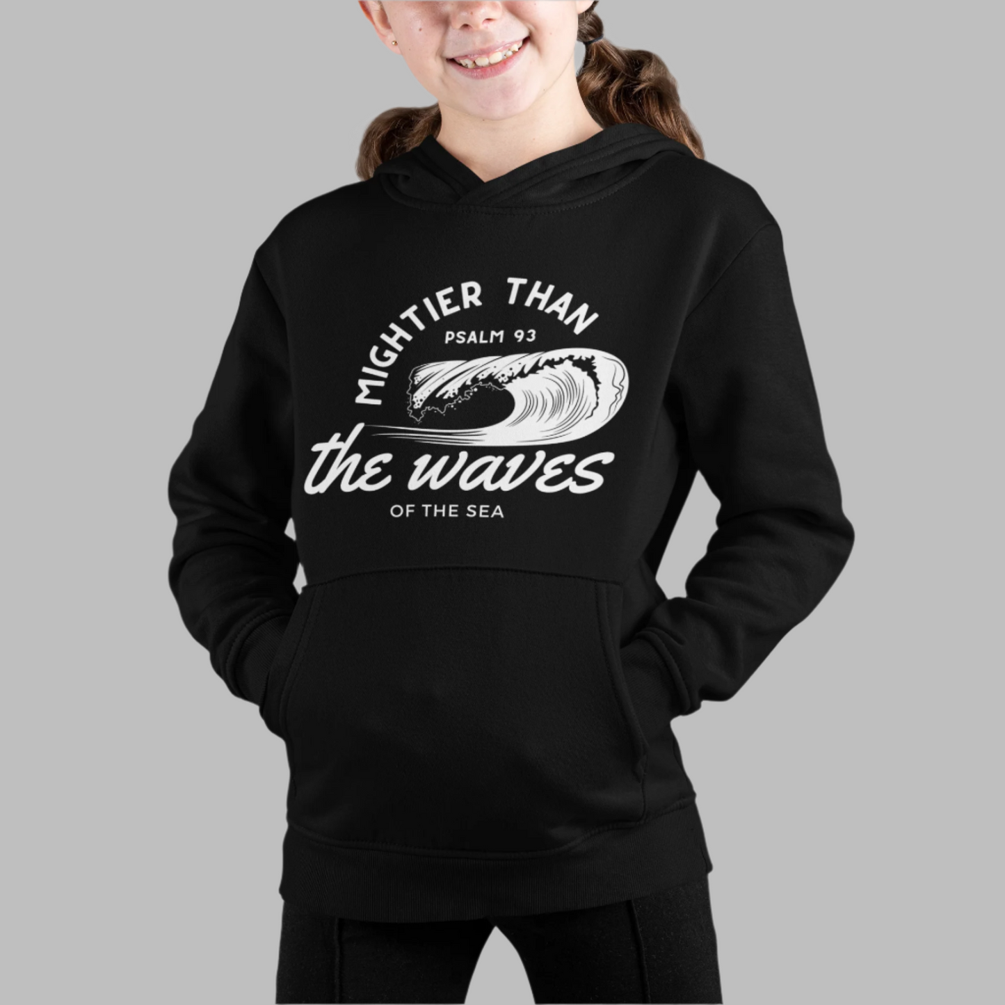 Kids Mightier Than The Waves Of The Sea Youth Heavyweight Hooded Sweatshirt