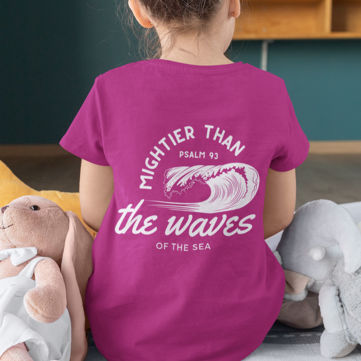 Kids Mightier Than The Waves Of The Sea Psalm Bible Verse Youth Short Sleeve Tee