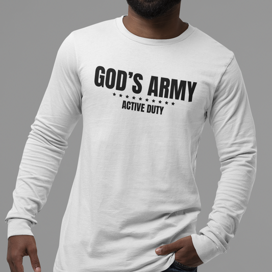 God's Army Active Duty Christian Long Sleeve Tee