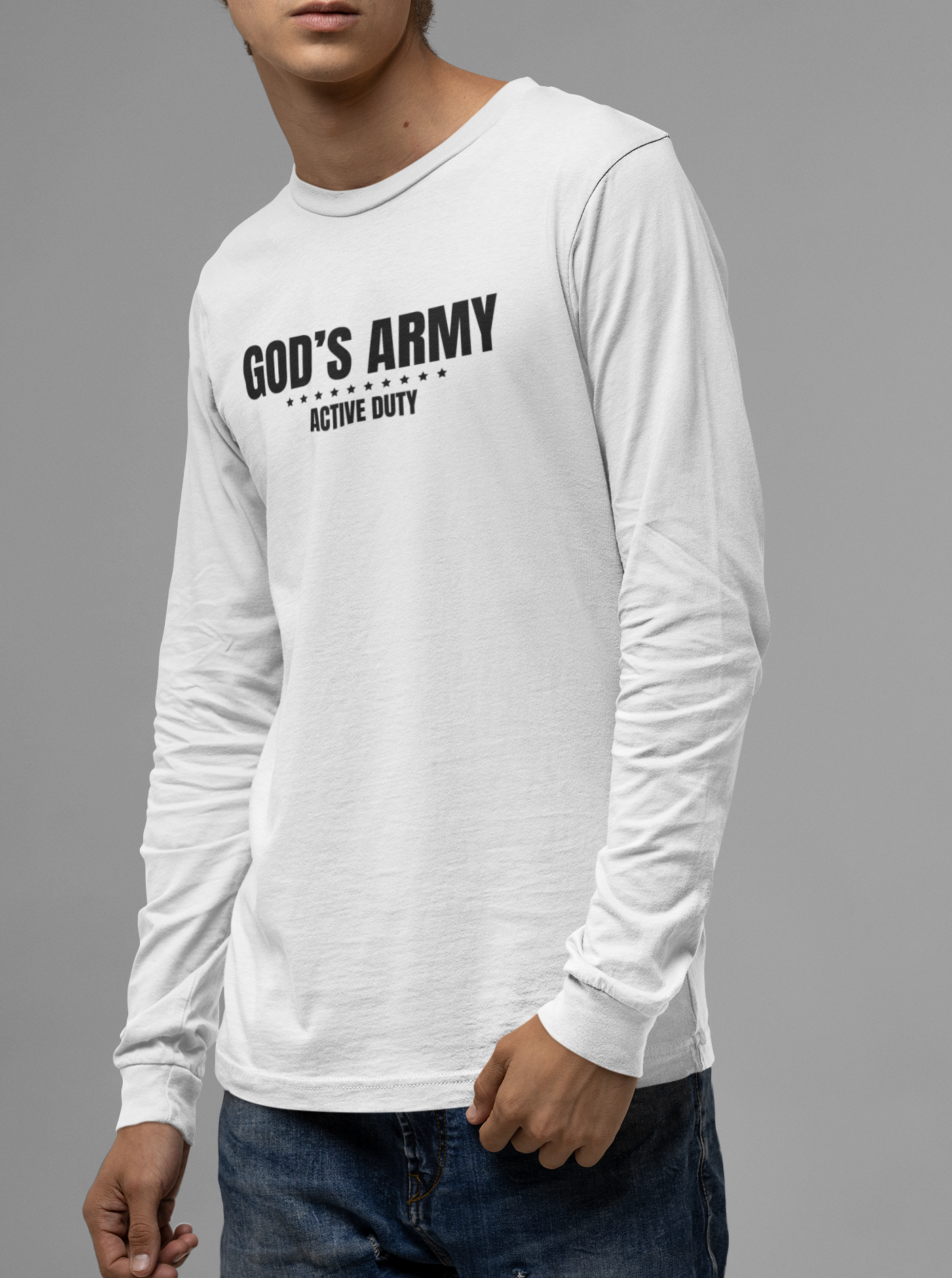 God's Army Active Duty Christian Long Sleeve Tee