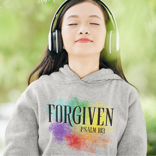 Youth Forgiven Psalms Bible Verse Heavyweight Hooded Sweatshirt