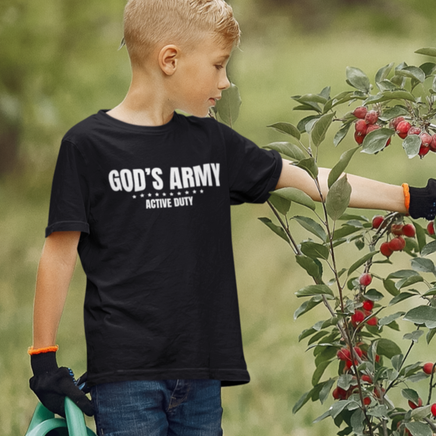 God's Army Active Duty Christian Youth Short Sleeve Tee