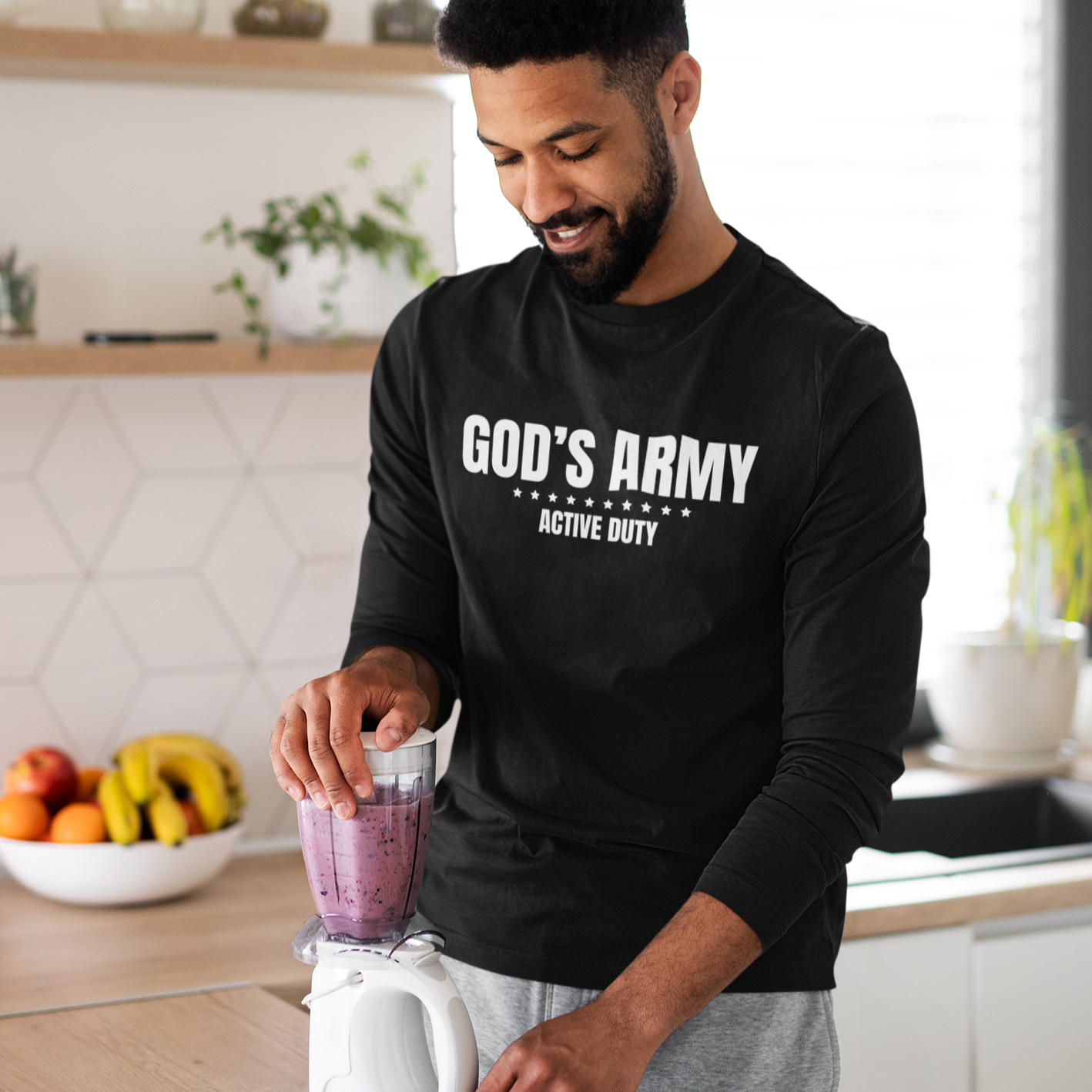 God's Army Active Duty Christian Long Sleeve Tee