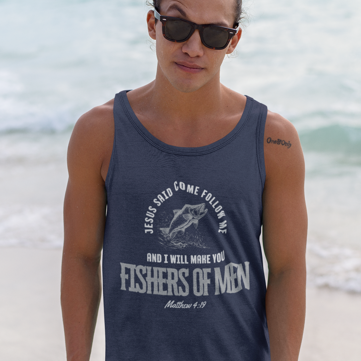 Fishers Of Men Jesus Tank Top, Unisex Scripture Tank