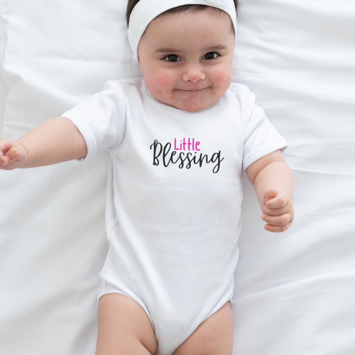 Little Blessing Baby Girl Bodysuit | Christian Infant Onesie | Faith-Based Baby Girl Outfit | Baby Shower Gift