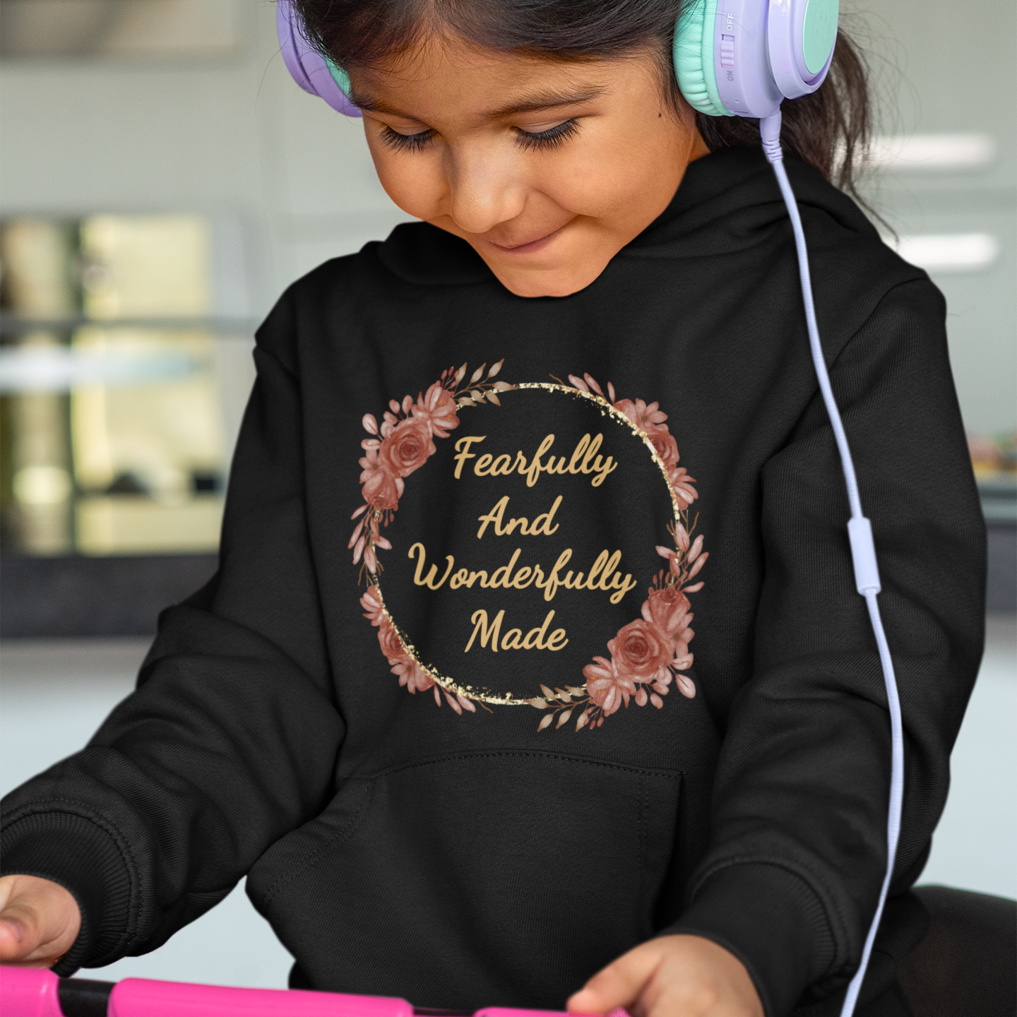 Toddler Fearfully And Wonderfully Made Hoodie, Toddler Bible Verse Hoodie, Christian Hooded SweatShirt For Toddler Girls