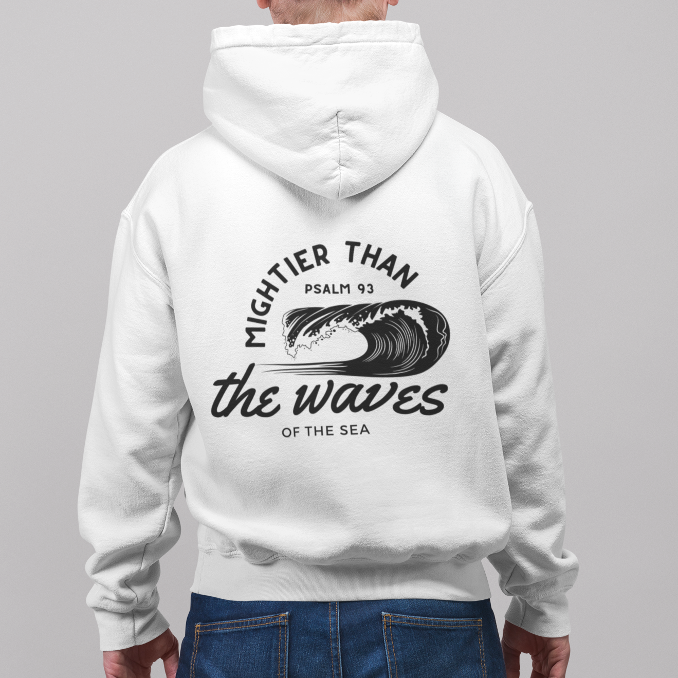 Faith-Inspired Psalm 93 Hooded Sweatshirt, 'Mightier Than The Waves Of The Sea' Cozy Hoodie, Christian Sweatshirt