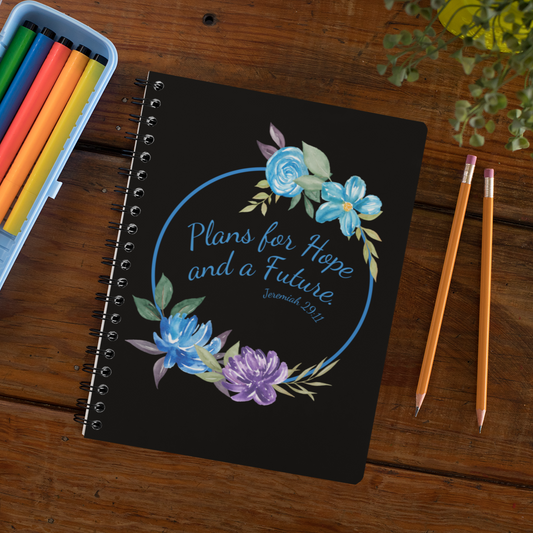 Jeremiah 29:11 Spiral Notebook. Christian Bible Verse Notebook