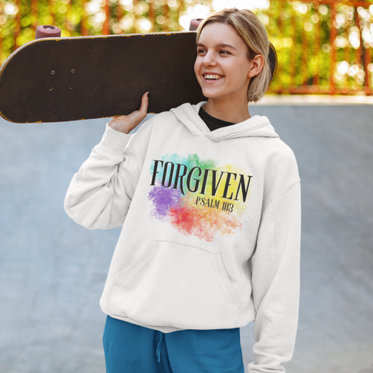 Youth Forgiven Psalms Bible Verse Heavyweight Hooded Sweatshirt