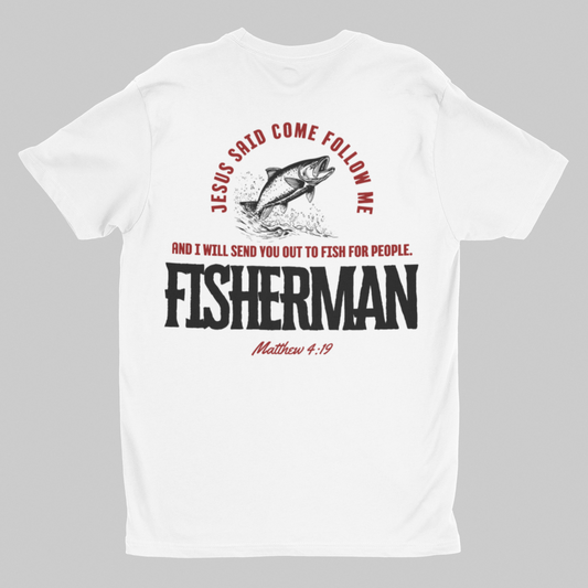 Made In The USA - Christian Fisherman T-Shirt, Inspirational Tee for Faith & Fishing Lovers