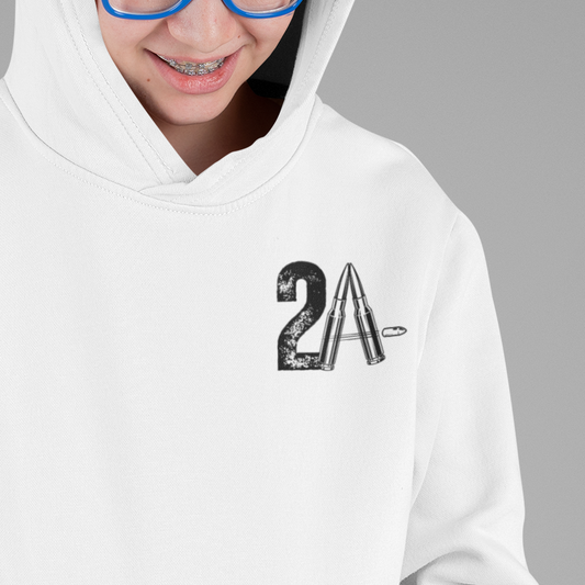 Youth 2nd Amendment Flag Design Hoodie, Kids 2A Sweatshirt, Gift for Teens, Patriotic Apparel, Flag Hoodie