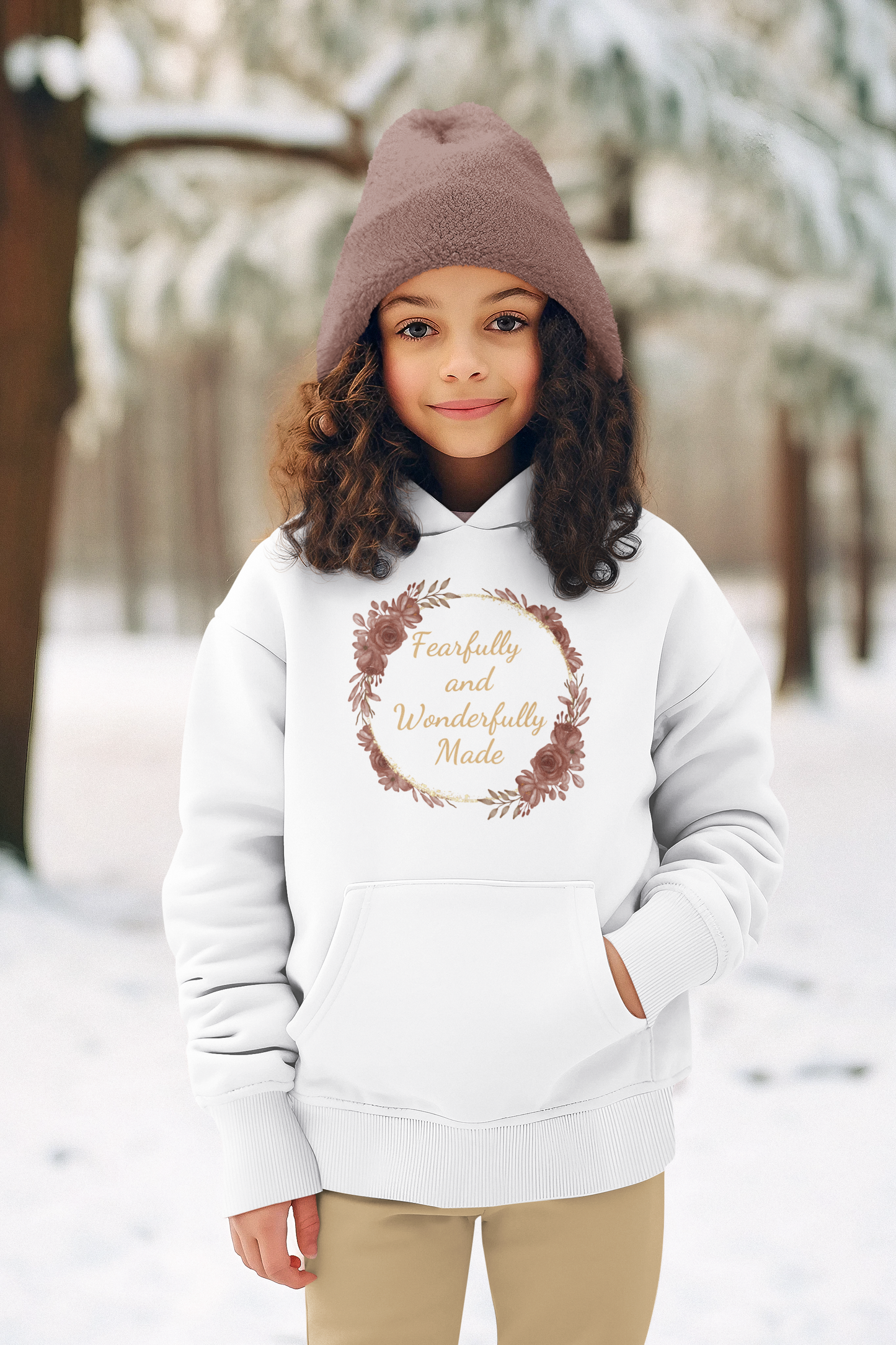 Christian Toddler Hoodie. Fearfully and Wonderfully Made. Christian Fleece Pullover. Bible Verse Sweatshirt. Christian Toddler Hooded Sweatshirt. Little Girl Christian Hoodie.