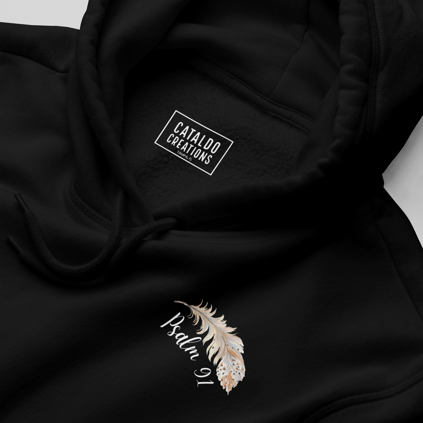 Psalm 91:4 Under His Wings You Will Find Refuge Heavyweight Sweatshirt, Feather Design For Women, Beautiful Christian Apparel