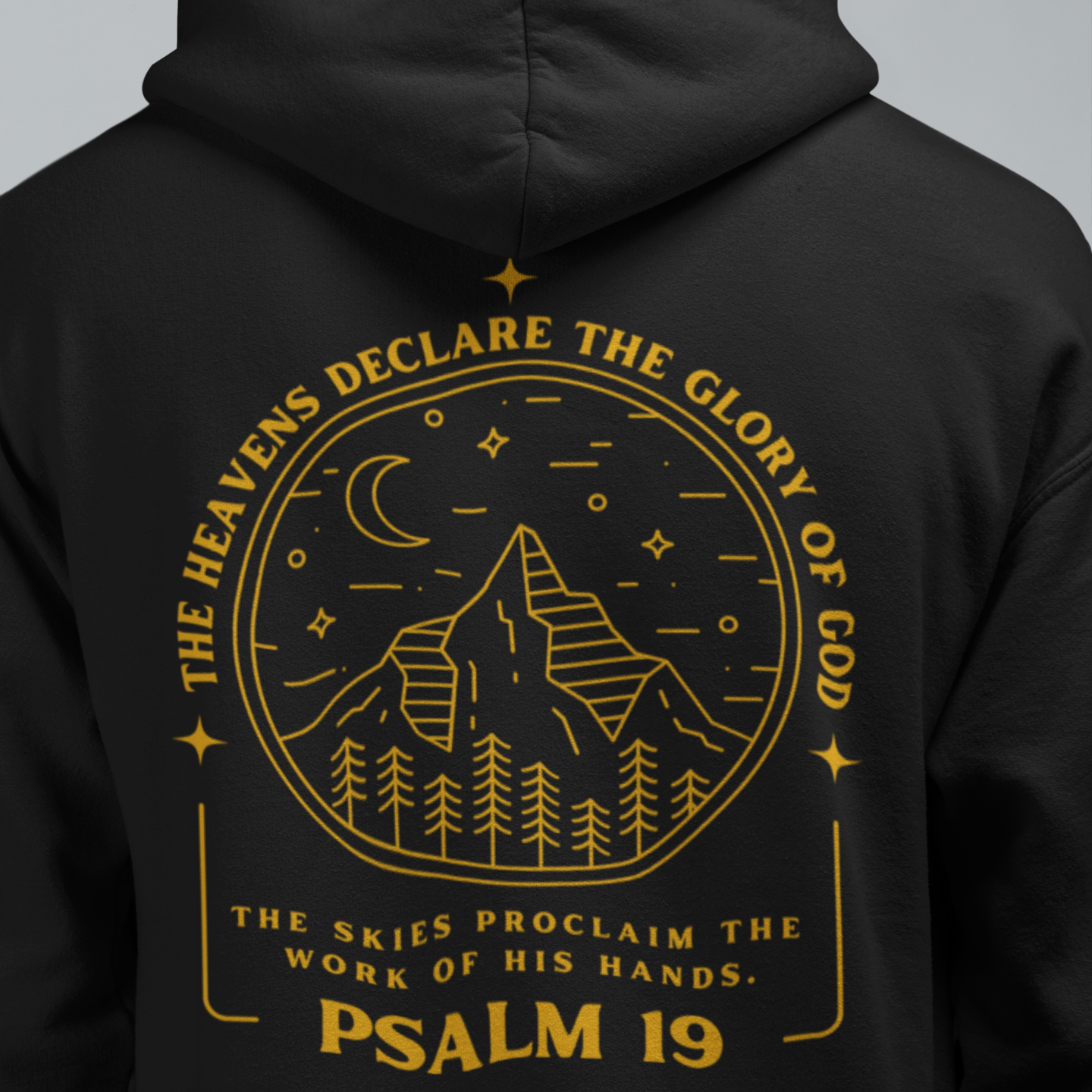 Psalm 19 Cozy Bible Verse Unisex Hoodie, Faith-Based Hooded Sweatshirt, God’s Glory Design, Spiritual Apparel