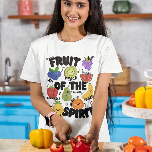 Kids Fruit of the Spirit Christian T-Shirt, Galatians 5:22-23 Youth Bible Verse Tee
