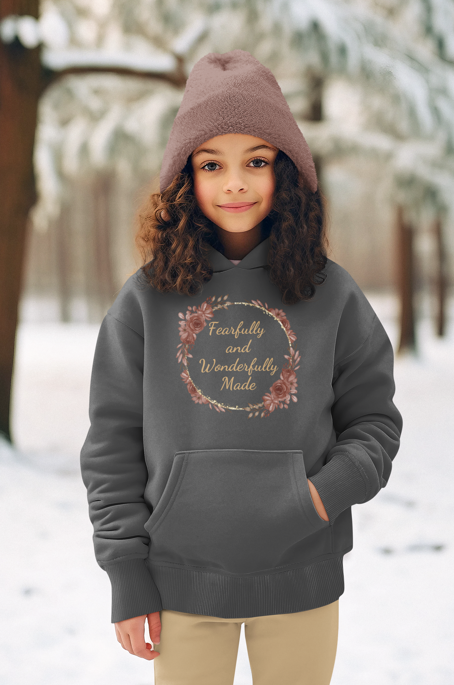 Christian Toddler Hoodie. Fearfully and Wonderfully Made. Christian Fleece Pullover. Bible Verse Sweatshirt. Christian Toddler Hooded Sweatshirt. Little Girl Christian Hoodie.