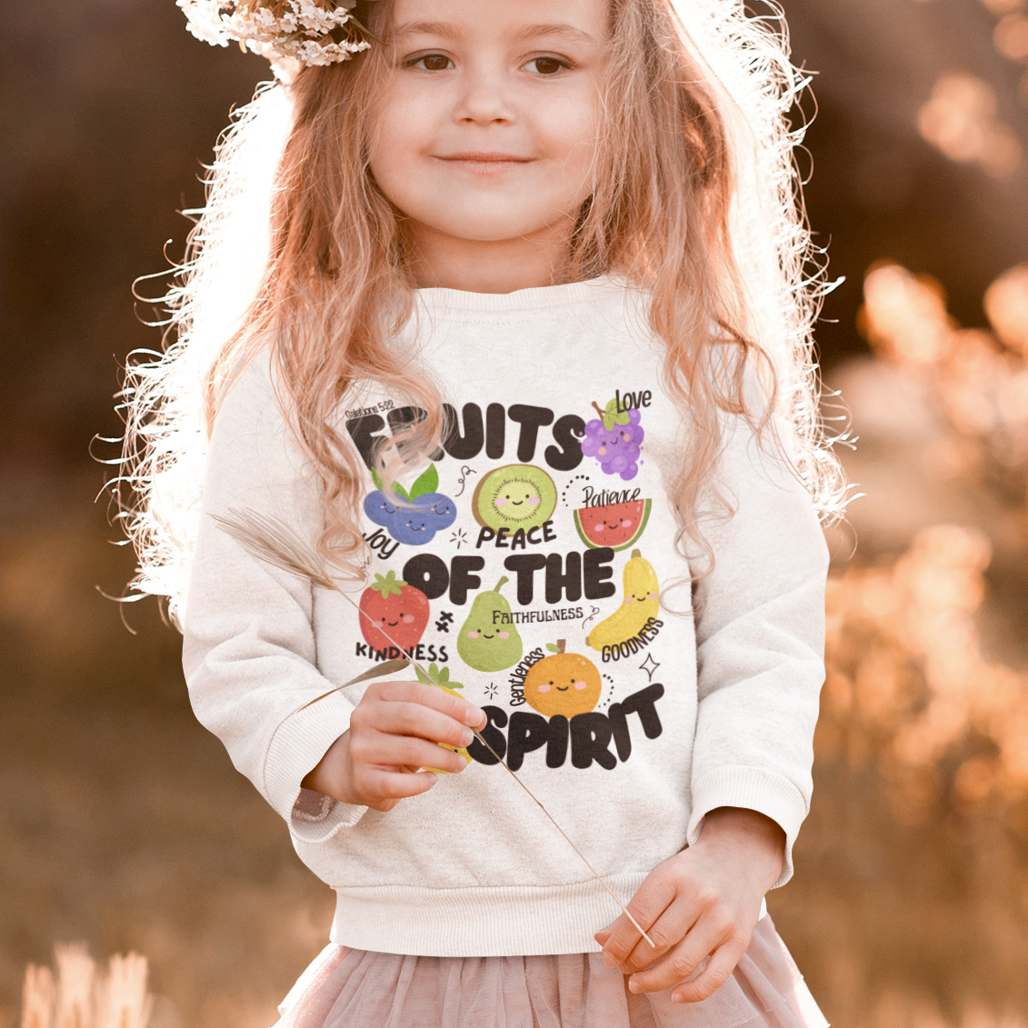 'Fruits of the Spirit' Toddler Sweatshirt - Cute Fruit Bible Verse Crewneck for Toddlers And Little Kids