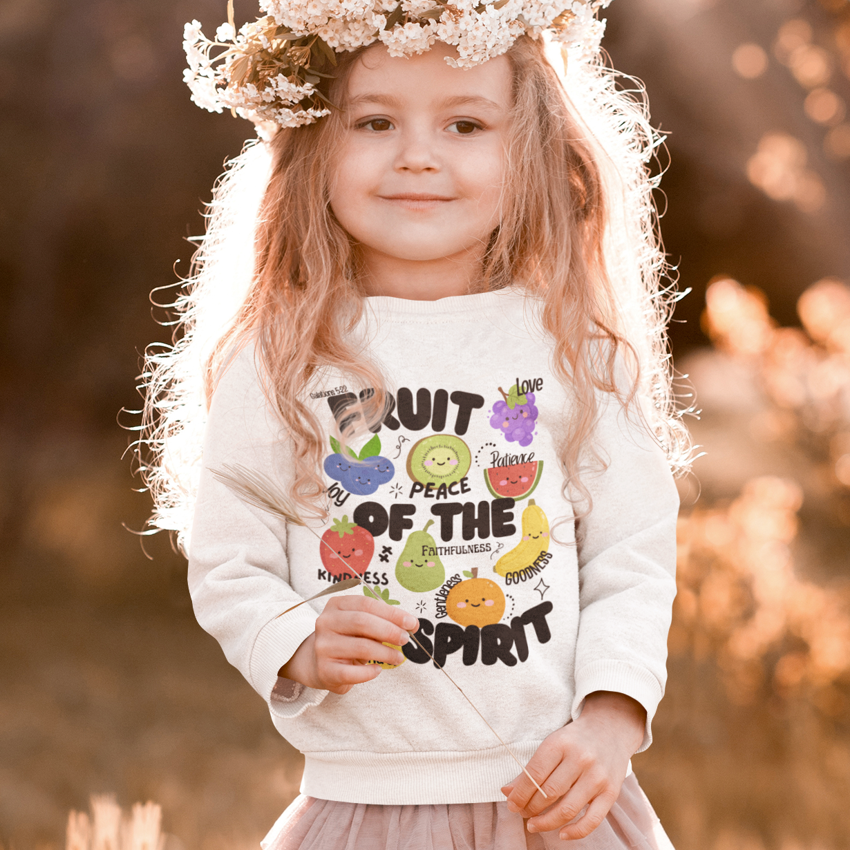 Toddler Fruit of the Spirit Christian Sweatshirt | Galatians 5:22–23 Bible Verse Crewneck