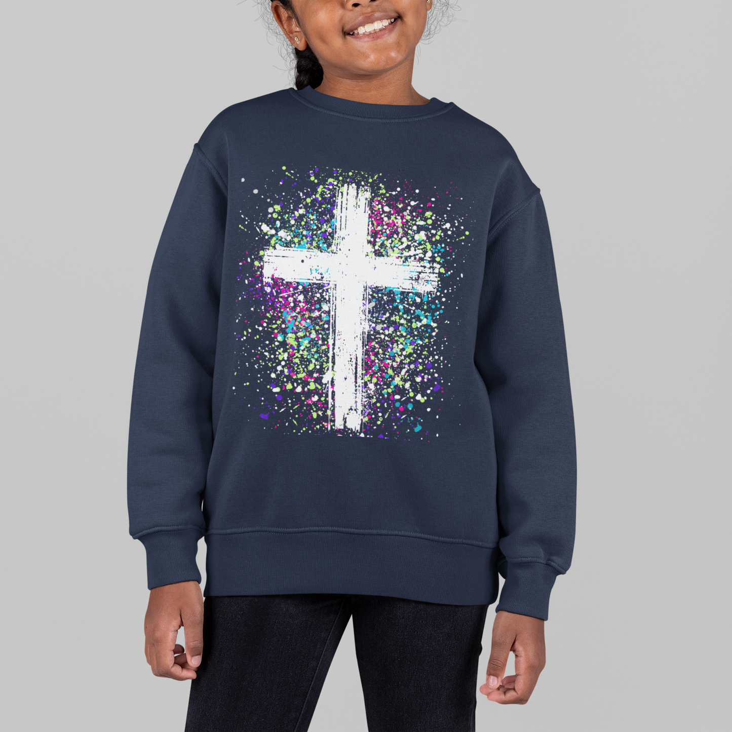 Kids Vibrant Cross Crewneck Sweatshirt