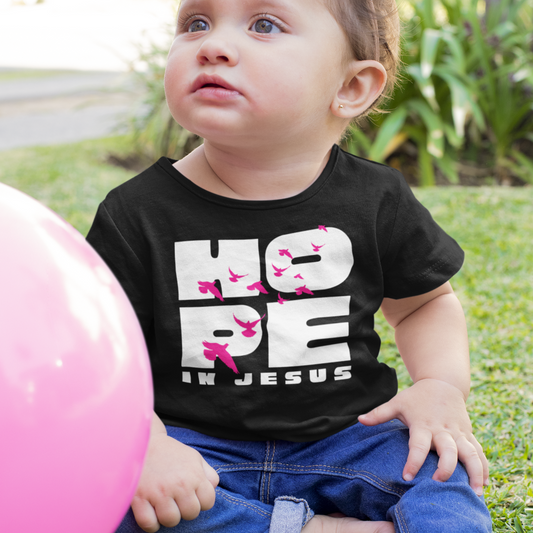 Toddler Short Sleeve Tee - Hope in Jesus Shirt, Cute Faith-Based Kids Clothing, Christian Toddler Apparel