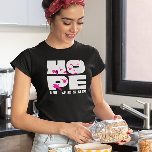Women's Hope In Jesus Tee - Comfort Shirt, Inspirational Graphic Tee, Faith Shirt, Gift for Her, Christian Apparel