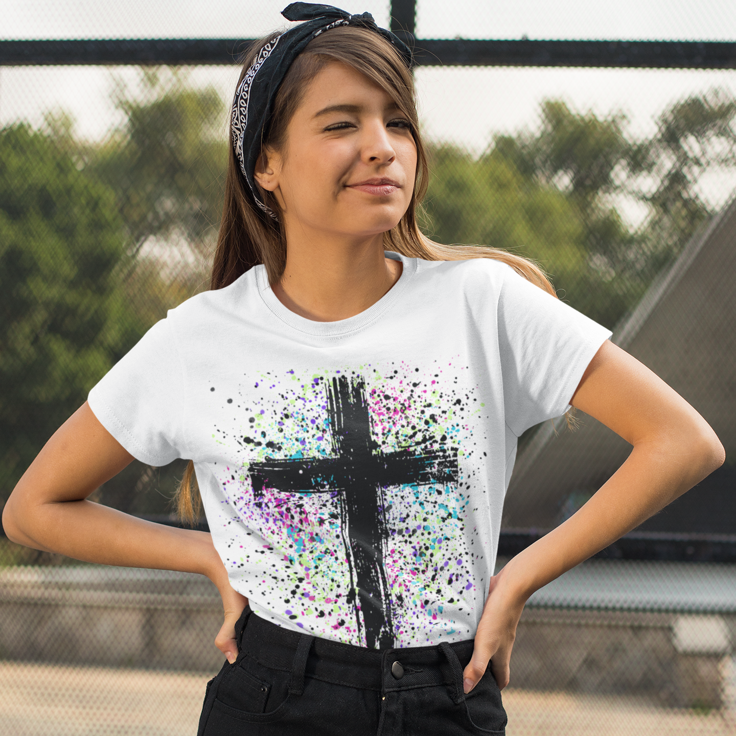 Vibrant Cross Adult Short Sleeve Tee