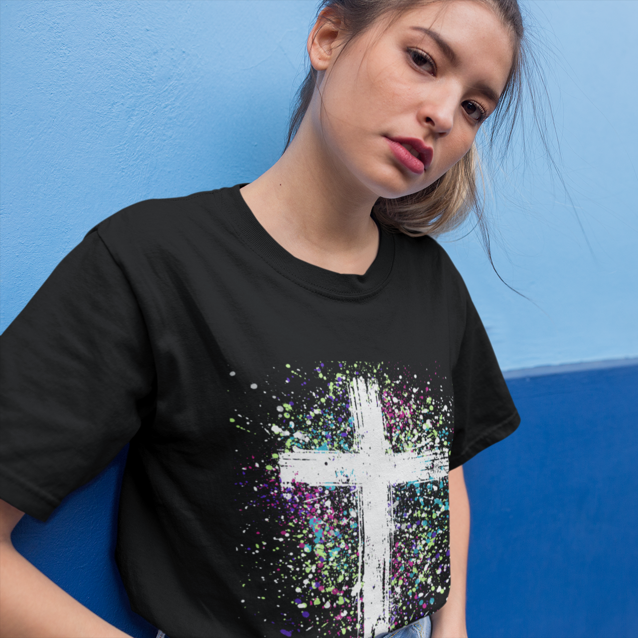 Vibrant Cross Adult Short Sleeve Tee