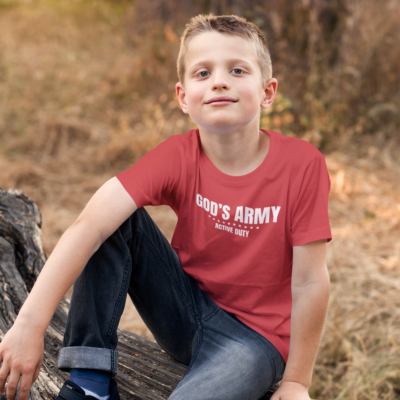 God's Army Active Duty Christian Youth Short Sleeve Tee