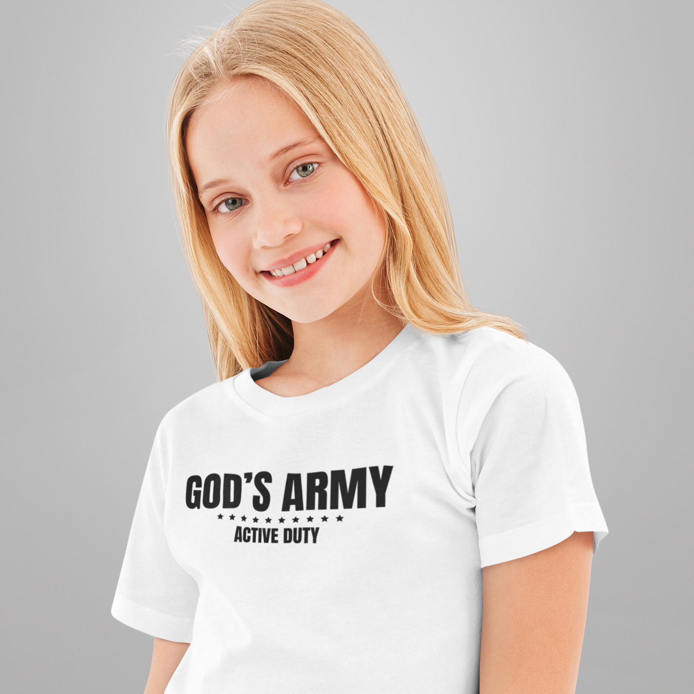 God's Army Active Duty Christian Youth Short Sleeve Tee